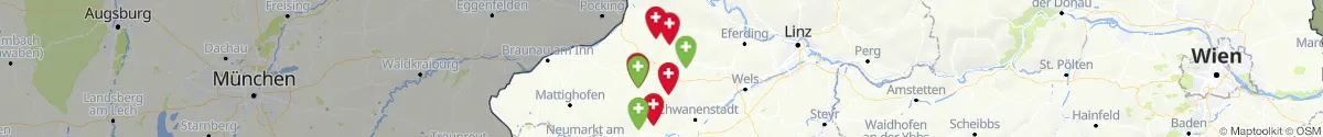 Kartenansicht für Apotheken-Notdienste in der Nähe von Peterskirchen (Ried, Oberösterreich)
